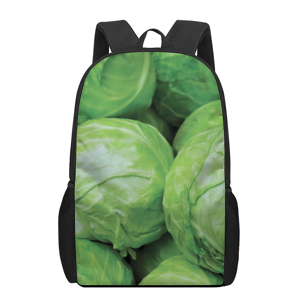 Green Cabbage Print 17 Inch Backpack
