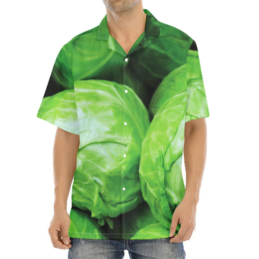 Green Cabbage Print Aloha Shirt