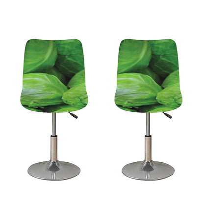 Green Cabbage Print Bar Stool Covers