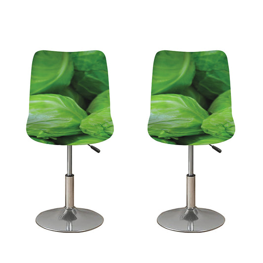 Green Cabbage Print Bar Stool Covers
