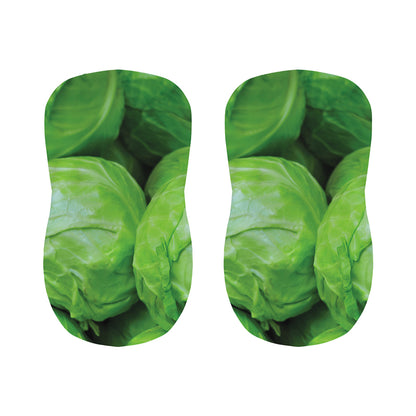 Green Cabbage Print Bar Stool Covers