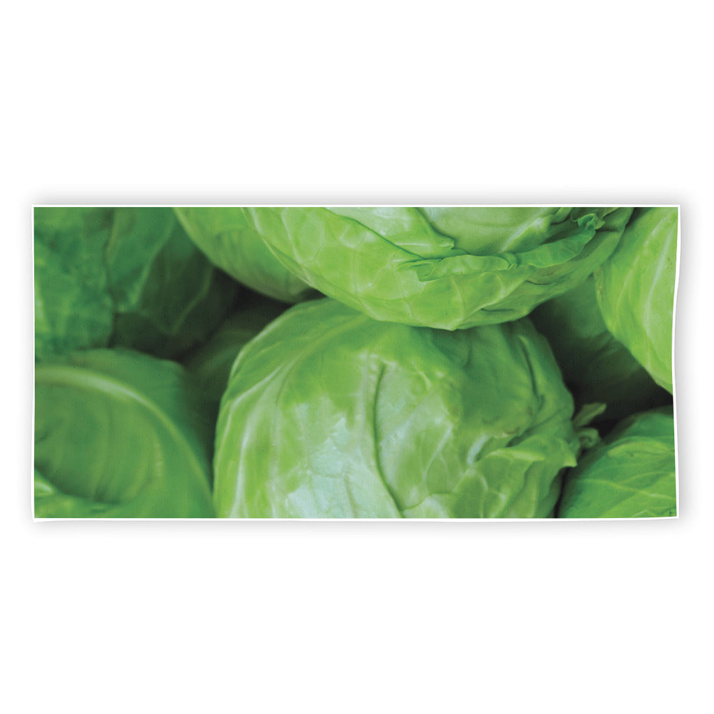 Green Cabbage Print Beach Towel