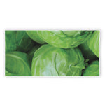 Green Cabbage Print Beach Towel