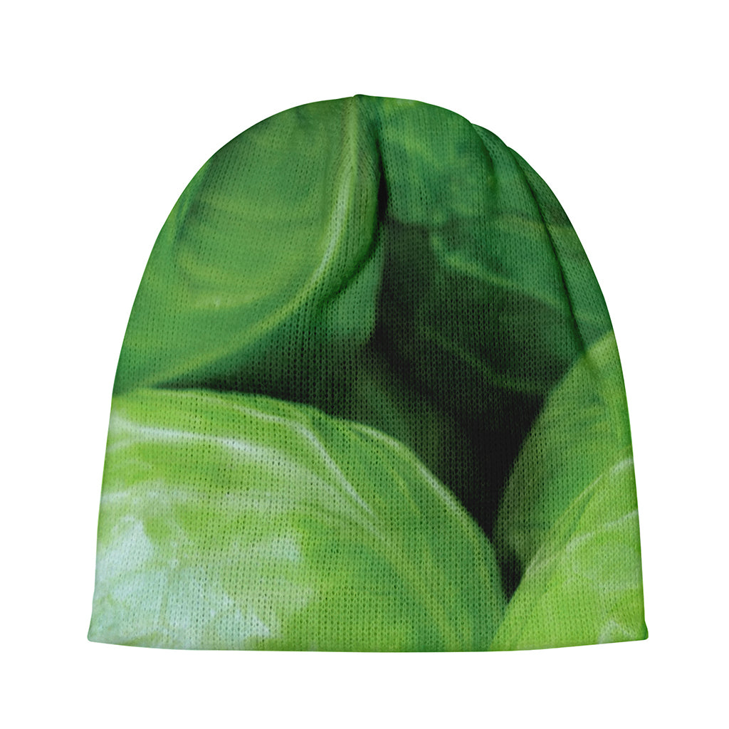 Green Cabbage Print Beanie