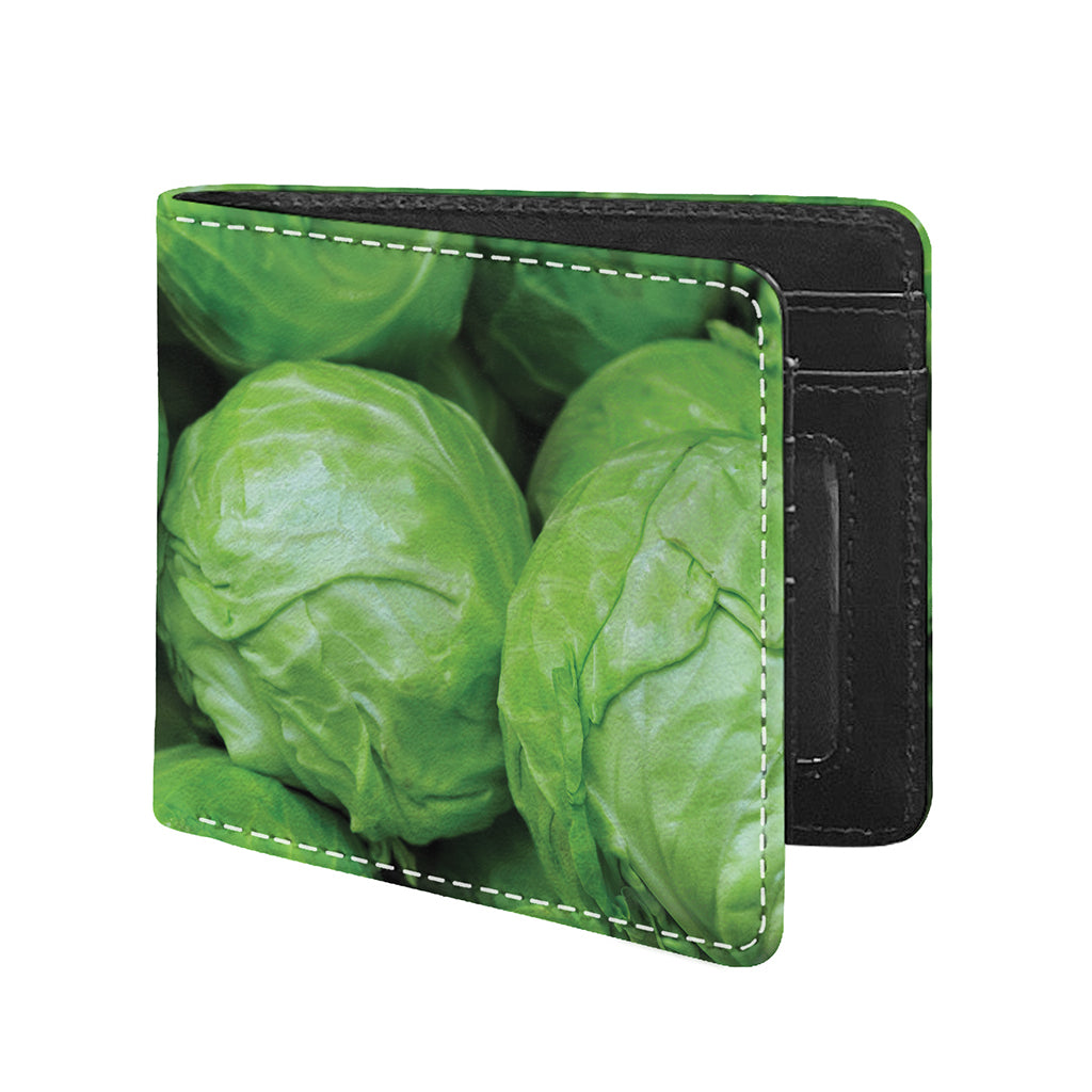Green Cabbage Print Bifold Wallet