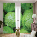 Green Cabbage Print Dimout Pencil Pleat Curtains