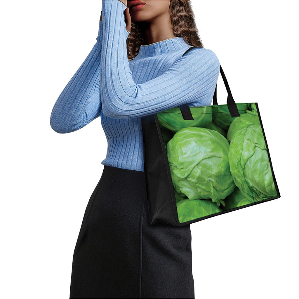 Green Cabbage Print Canvas Tote Bag