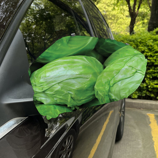 Green Cabbage Print Car Side Mirror Covers