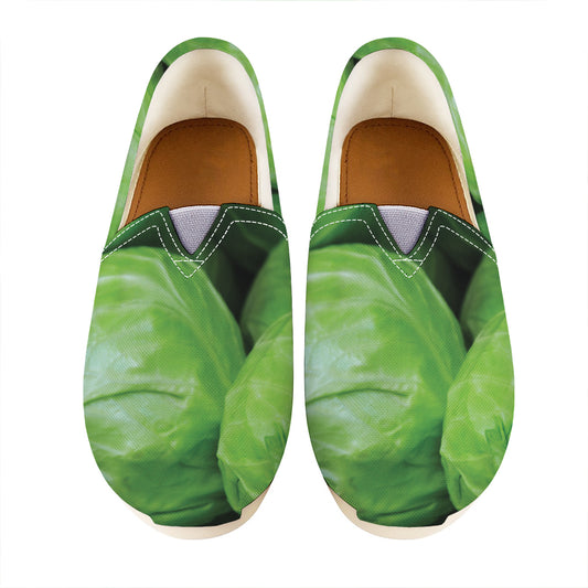 Green Cabbage Print Casual Shoes