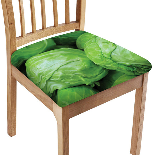 Green Cabbage Print Chair Cushion Cover