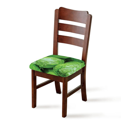 Green Cabbage Print Chair Cushion Cover