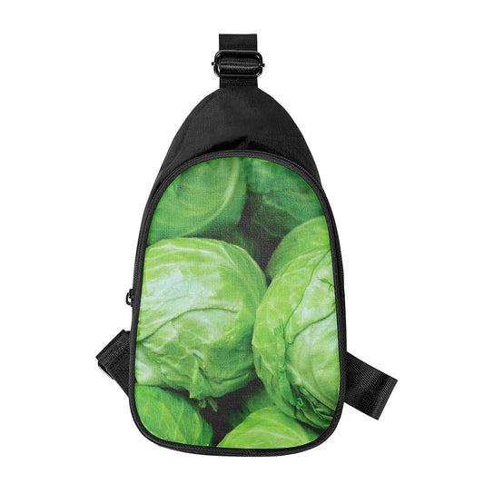 Green Cabbage Print Chest Bag