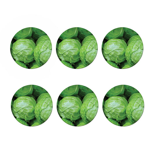 Green Cabbage Print Coaster Set