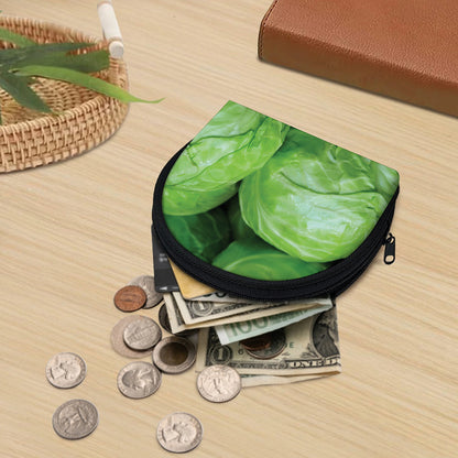 Green Cabbage Print Coin Purse