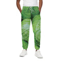Green Cabbage Print Cotton Sweatpants