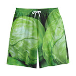Green Cabbage Print Cotton Shorts