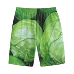 Green Cabbage Print Cotton Shorts