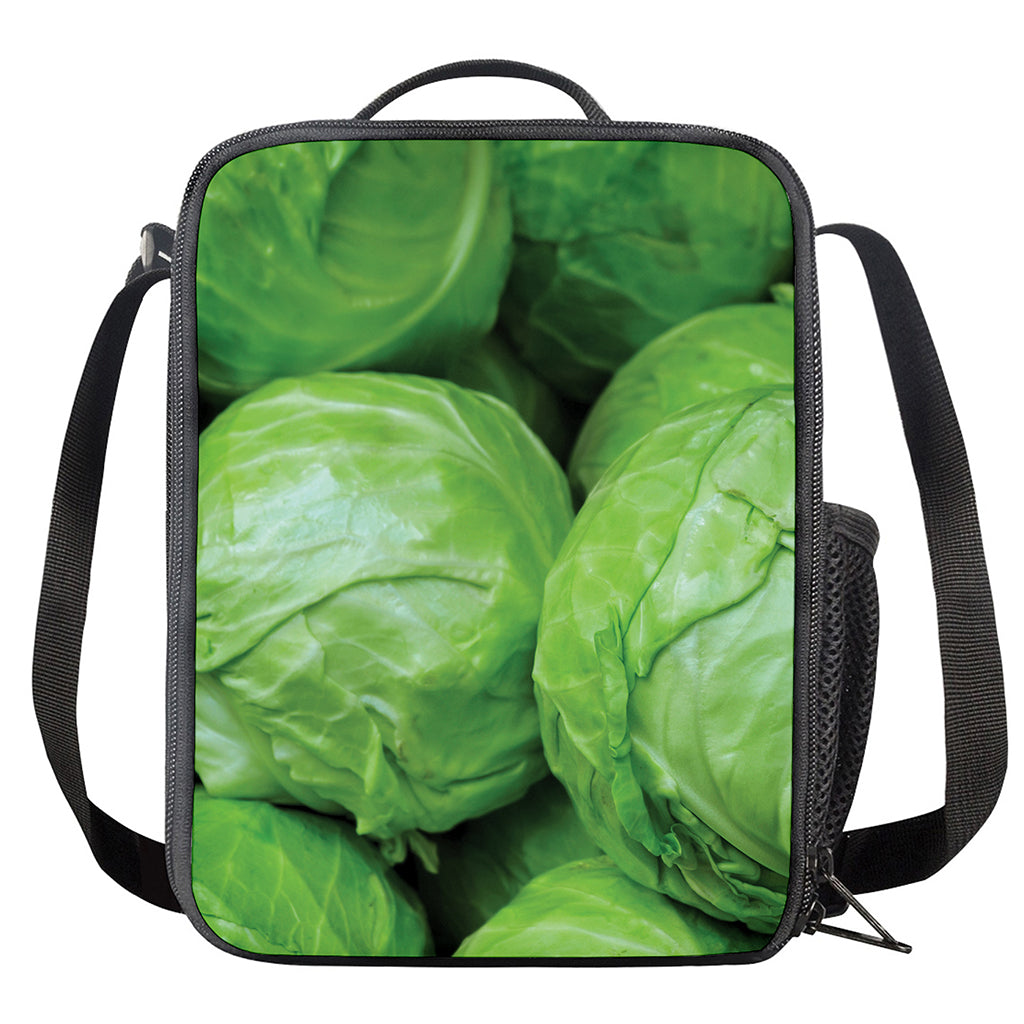 Green Cabbage Print Crossbody Lunch Bag