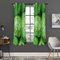 Green Cabbage Print Grommet Curtain Panels