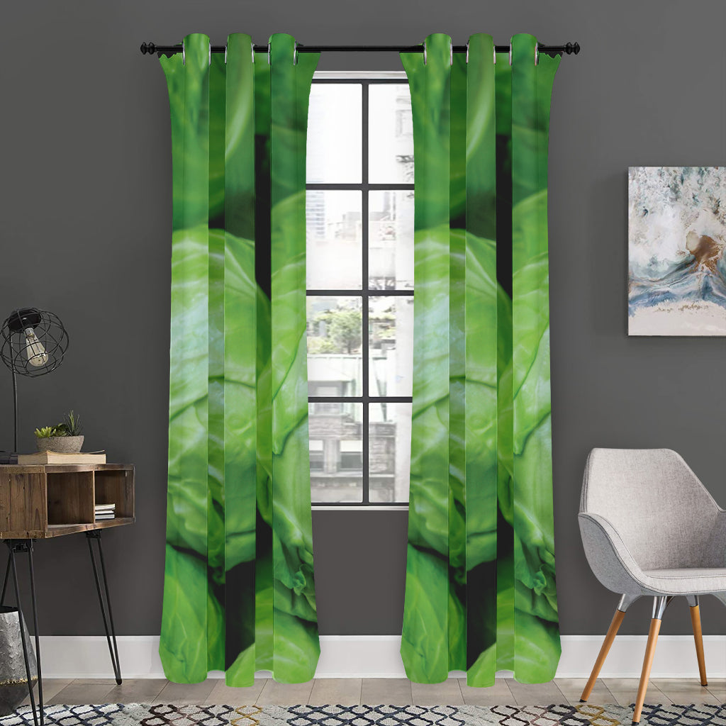 Green Cabbage Print Curtain
