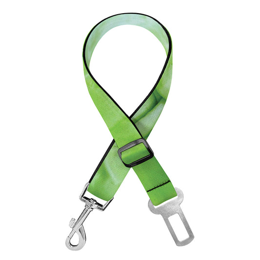 Green Cabbage Print Dog Seat Belt