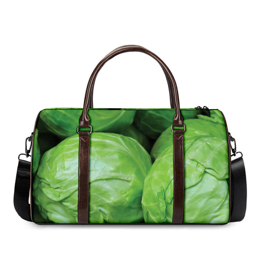 Green Cabbage Print Duffle Bag