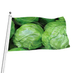 Green Cabbage Print Flag
