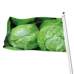 Green Cabbage Print Flag