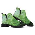 Green Cabbage Print Flat Ankle Boots