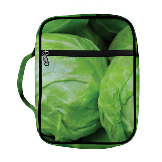 Green Cabbage Print Front Pocket Bible Bag