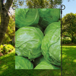 Green Cabbage Print Garden Flag