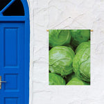 Green Cabbage Print Garden Flag