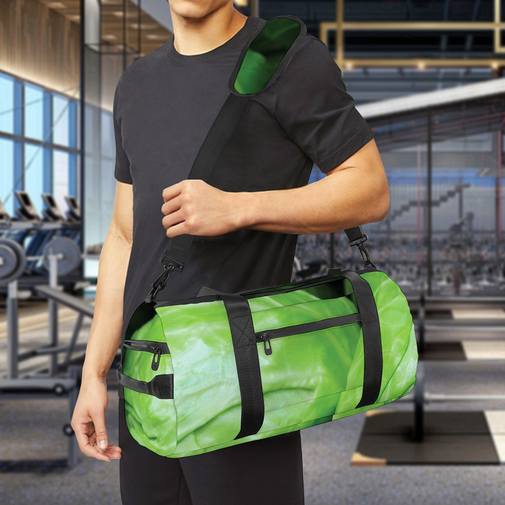 Green Cabbage Print Gym Bag