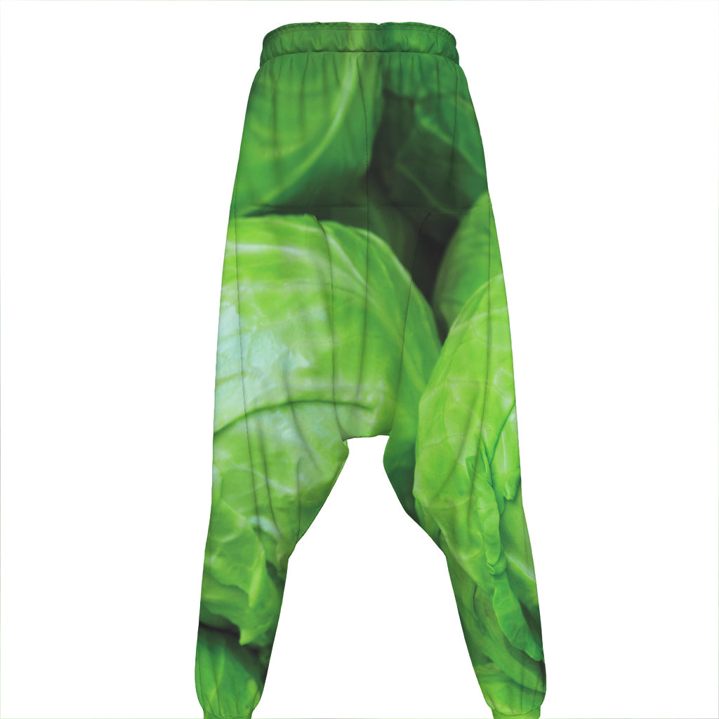 Green Cabbage Print Hammer Pants