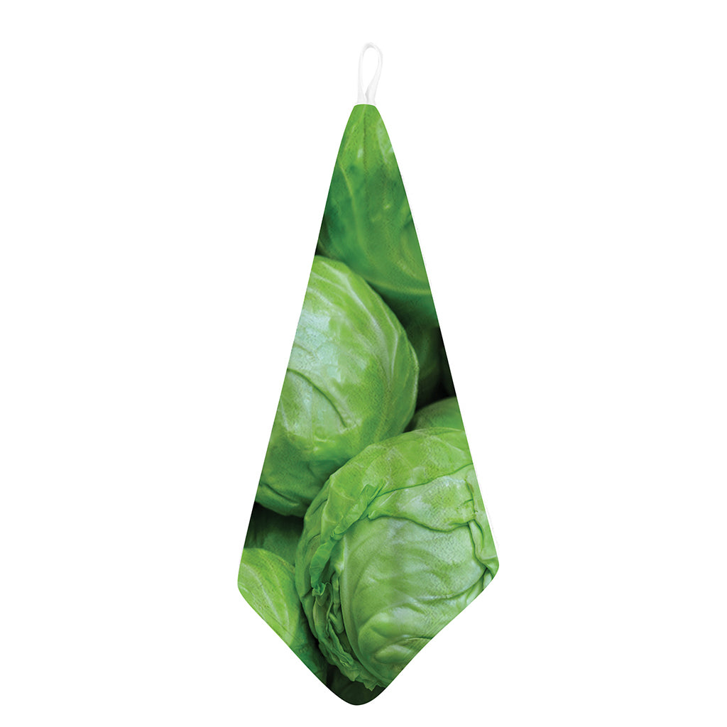 Green Cabbage Print Hand Towel
