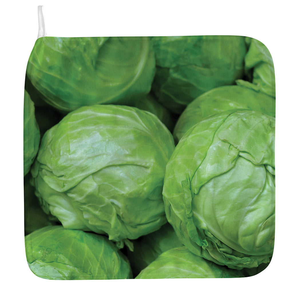 Green Cabbage Print Hand Towel