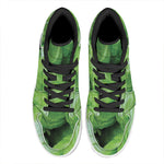 Green Cabbage Print High Top Leather Sneakers