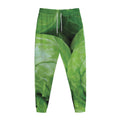 Green Cabbage Print Jogger Pants