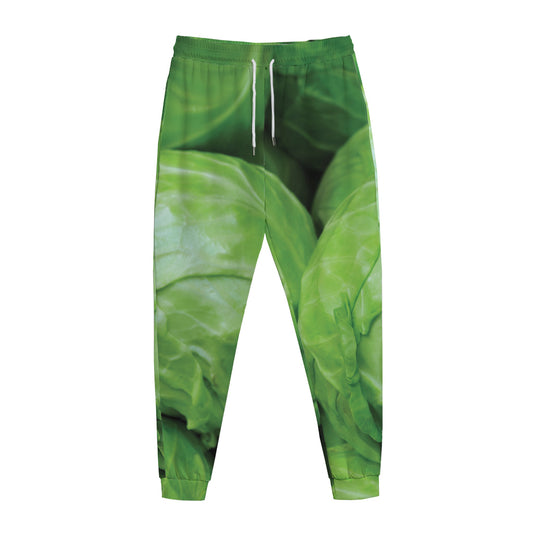 Green Cabbage Print Jogger Pants