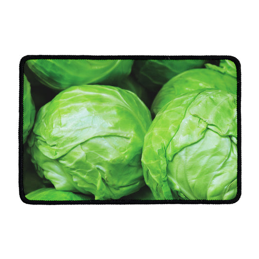 Green Cabbage Print Kitchen Mat
