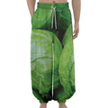 Green Cabbage Print Lantern Pants