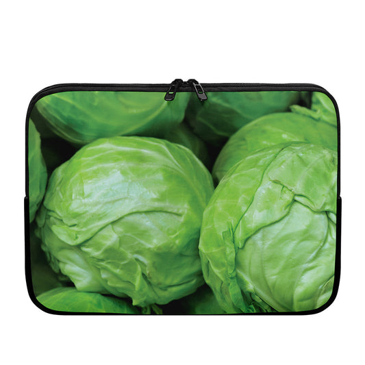 Green Cabbage Print Laptop Sleeve