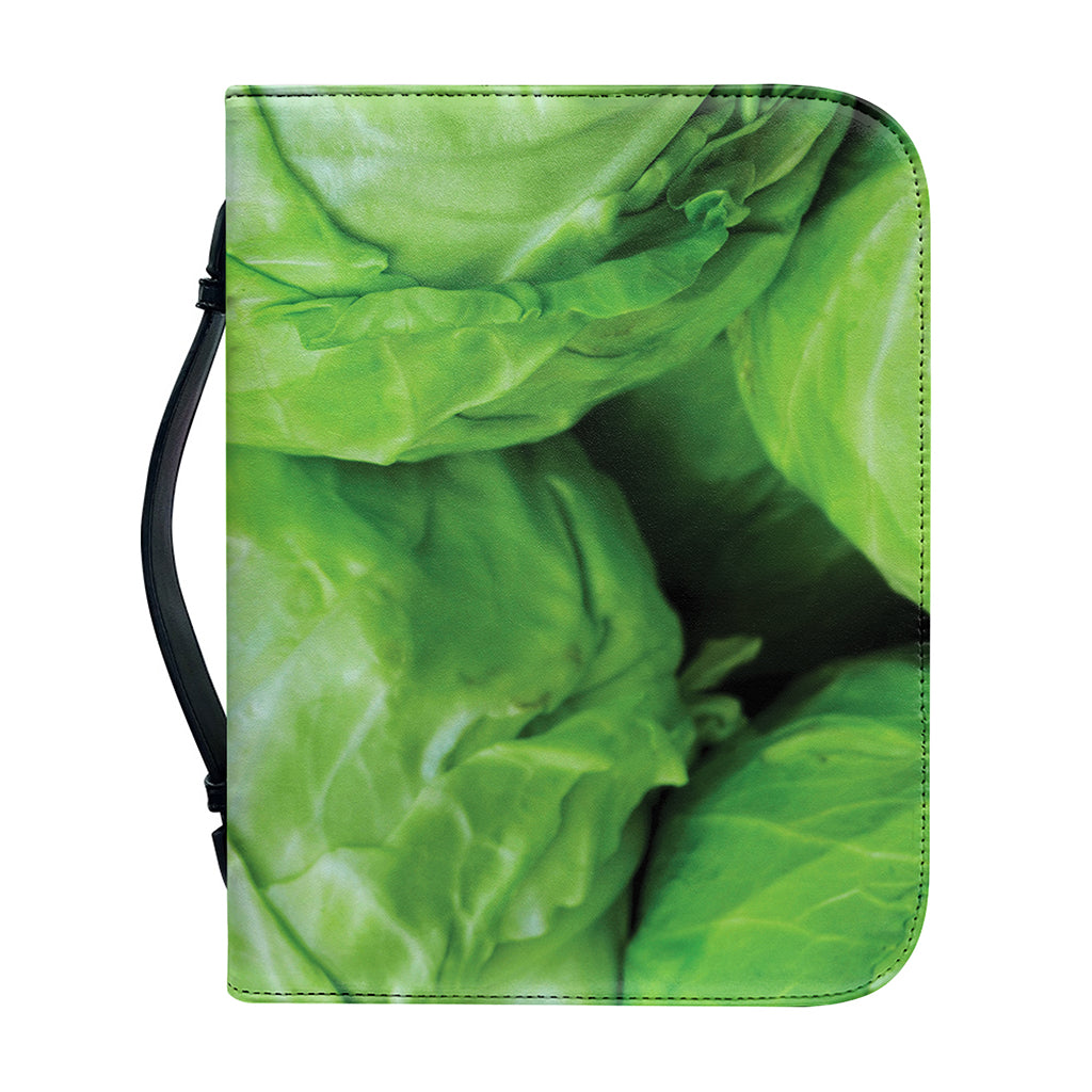 Green Cabbage Print Leather Bible Cover