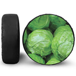 Green Cabbage Print Leather Spare Tire Cover