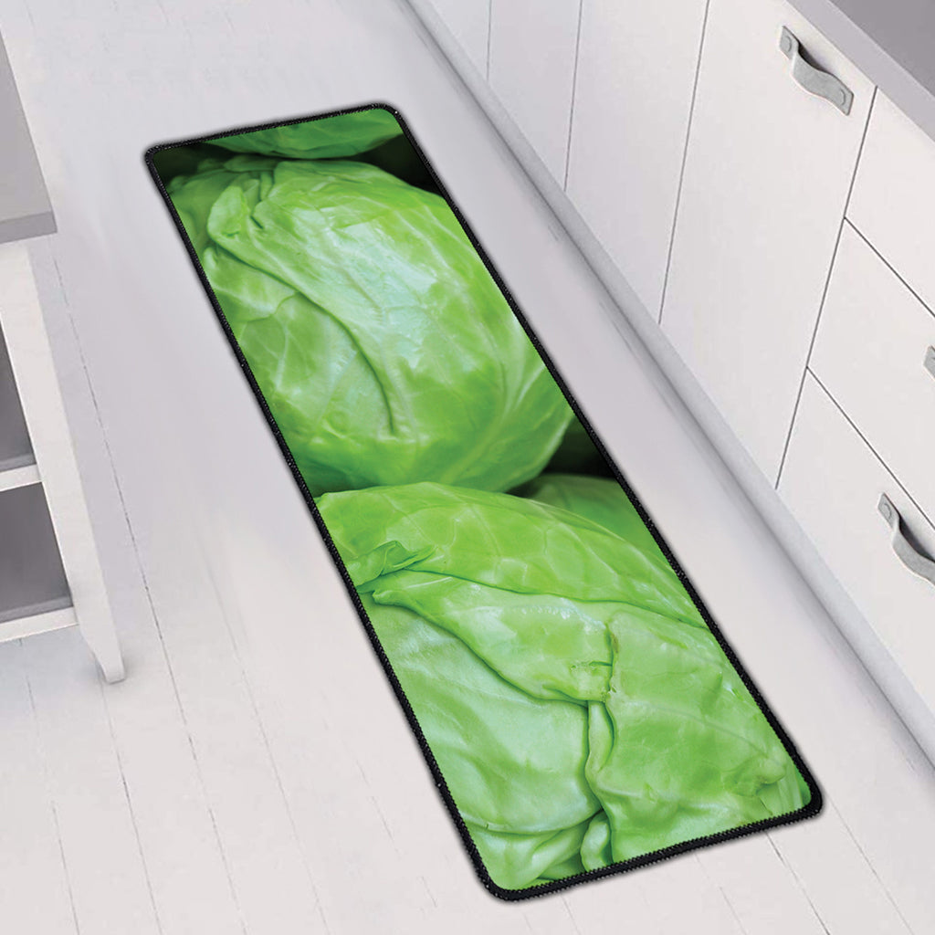 Green Cabbage Print Long Kitchen Mat
