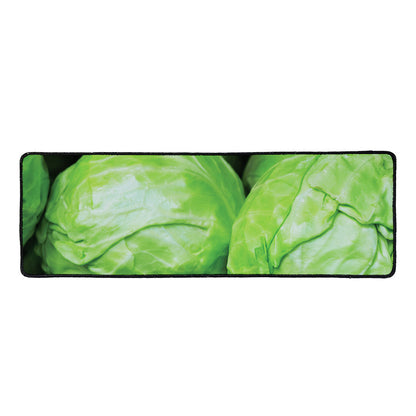 Green Cabbage Print Long Kitchen Mat