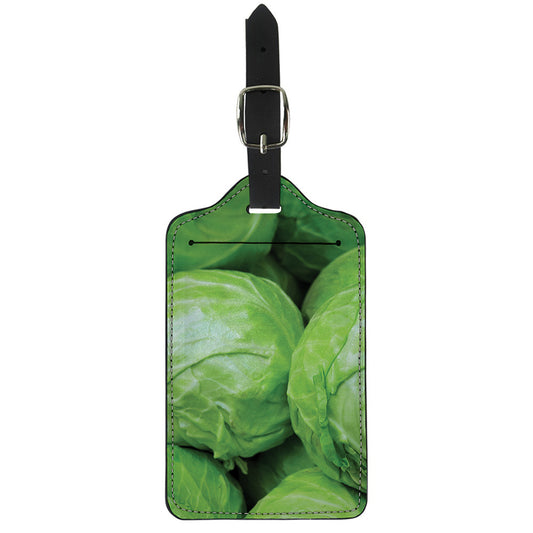 Green Cabbage Print Luggage Tag