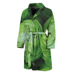Green Cabbage Print Men's Bathrobe