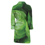 Green Cabbage Print Men's Bathrobe