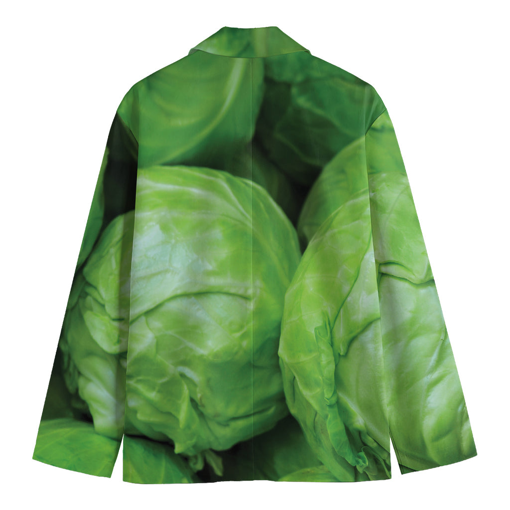 Green Cabbage Print Men's Blazer